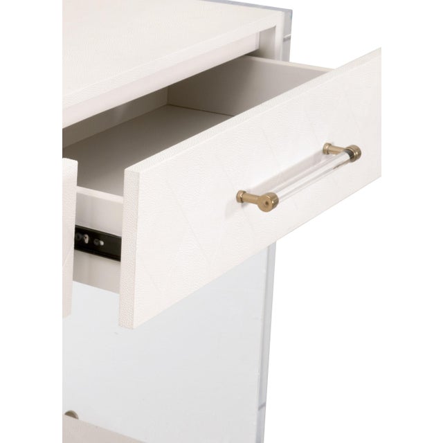 Gray Sonia Faux Shagreen Console Table, Pearl Shagreen For Sale - Image 8 of 9