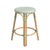 2020s Tobias 24 in. Seat Height Round Rattan Backless Counter Stool, White/Green Dot/ Natural Rattan Frame For Sale - Image 5 of 7