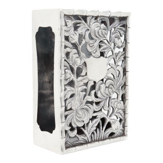 Antique Hung Chong Chinese Export Silver Matchbox Cover With Chrysanthemums For Sale