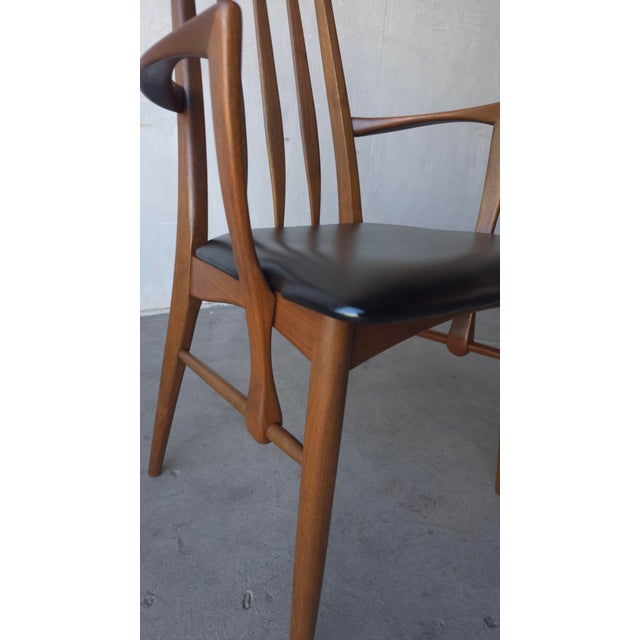 Wood Set of 6 Danish Eva Dining Chairs by Niels Koefoed For Sale - Image 7 of 9