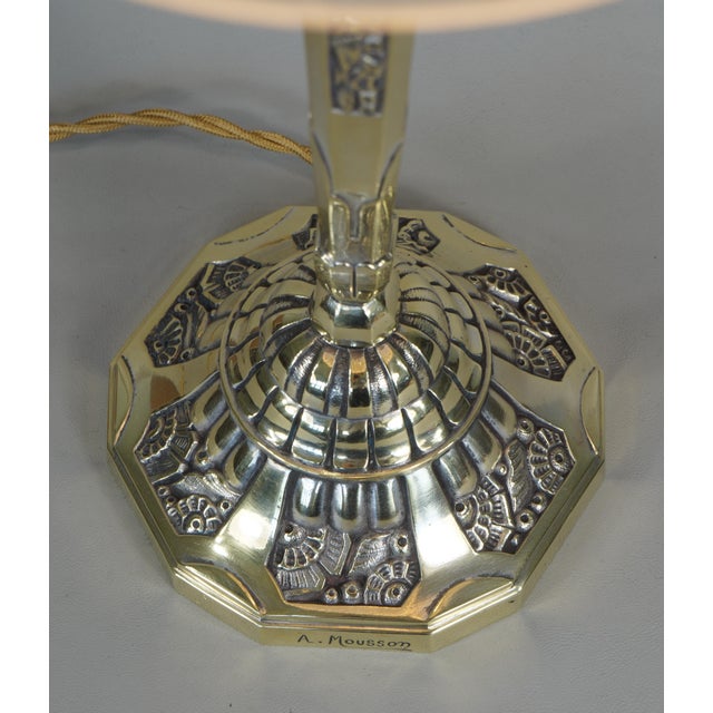 French Art Deco Table Lamp by A. Mousson & Verreries Des Hanots - 1920s France For Sale - Image 12 of 15