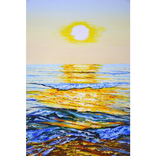 "Ocean. Golden Rays." Original Painting For Sale - Image 4 of 10