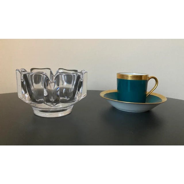 Glass Scandinavian Crown Orrefors Crystal Catchall Bowl, Signed For Sale - Image 7 of 18