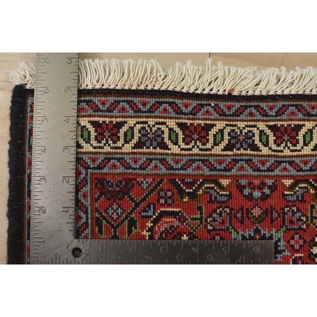 Fine Bidjar Rug 1’5” X 1’10” Red Wool Vintage Hand-Knotted Carpet For Sale In Philadelphia - Image 6 of 6