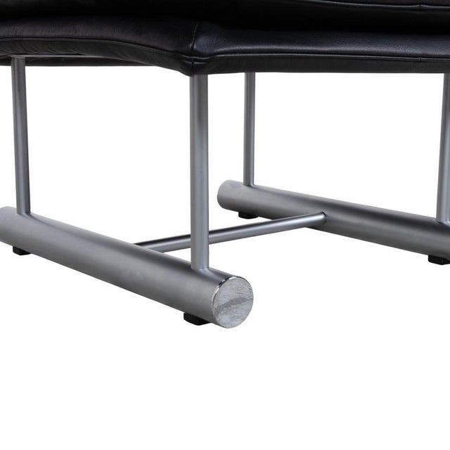 Animal Skin Set of Metal and Leather 6500 Armchair and Ottoman from Rolf Benz For Sale - Image 7 of 18