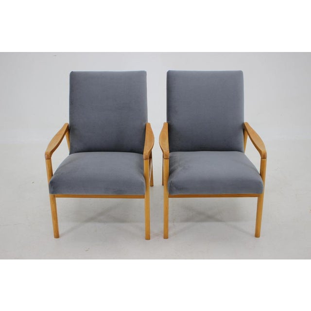 Set of Beech Armchairs, Former Czechoslovakia, 1970s For Sale - Image 3 of 18