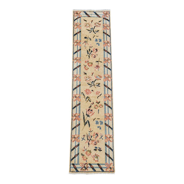 Vintage Turkish Runner | 2'6" X 9'2" | 1960s Floral Design | Mid-Century Anatolian Rug For Sale
