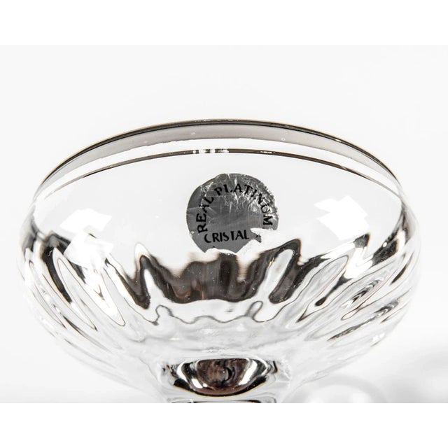 Platinum & Crystal Champagne Coupes - Set of 12 For Sale In New York - Image 6 of 7