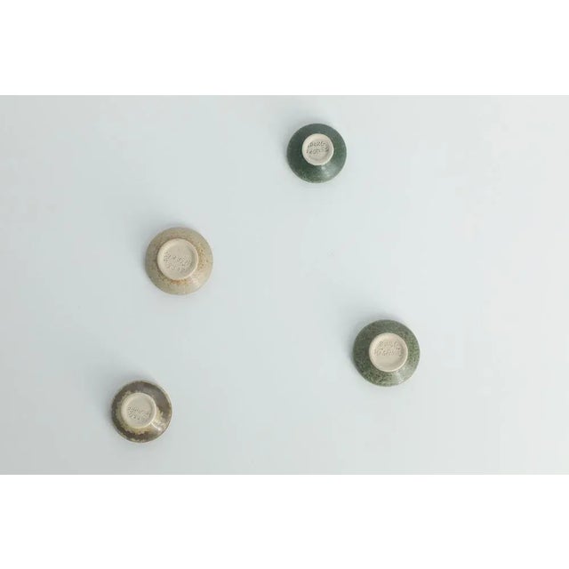 Green Small Mid-Century Scandinavian Modern Collectible Brown & Green Stoneware Bowls by Gunnar Borg for Höganäs Ceramics, 1960s, Set of 4 For Sale - Image 8 of 10