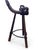 Vintage Brutalist Hand-Carved Wood Tripod Bar Stool With Forged Iron Footrest For Sale In Miami - Image 6 of 8