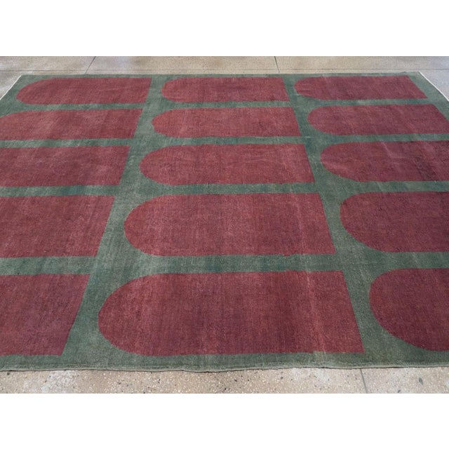 Mid 20th Century Galerie Shabab Collection Mid-20th Century Turkish Art Deco Style Carpet For Sale - Image 5 of 9