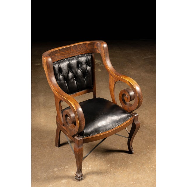 Traditional Late 19th Century Billiards Room Clawfoot Chair For Sale - Image 3 of 14