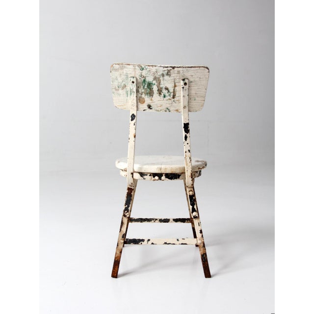 Vintage Child's Wood and Metal School Chair For Sale - Image 9 of 11