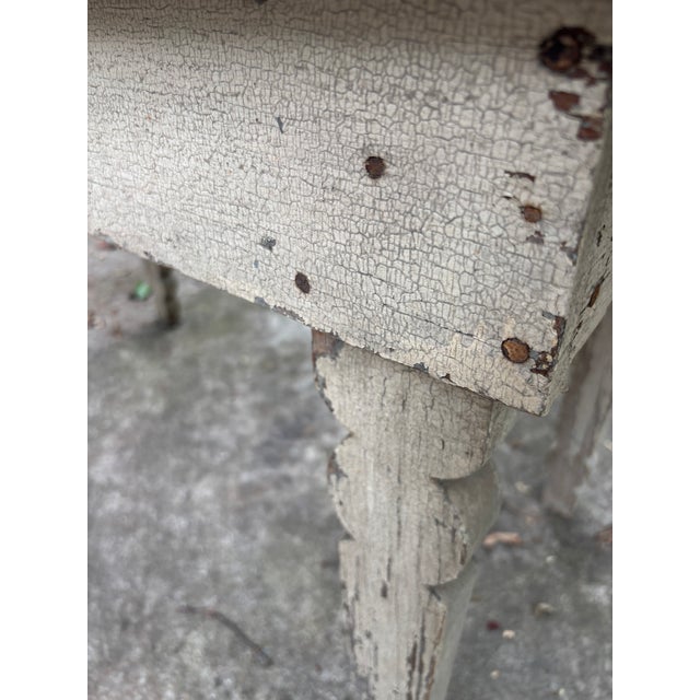 Coastal Primitive Harvest Table For Sale - Image 3 of 9