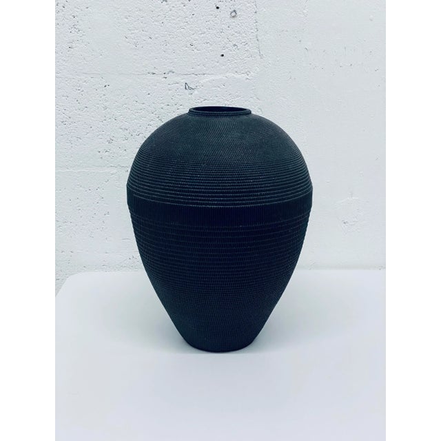Postmodern Black Corrugated Cardboard Vase by Flute, Chicago For Sale In Miami - Image 6 of 13