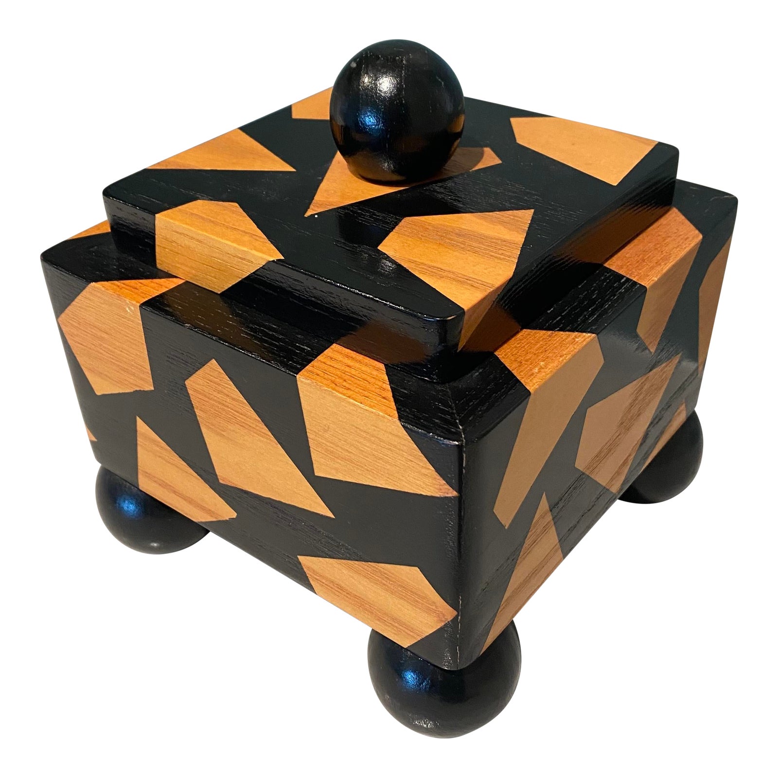 1990's Post Modern Geometric Decorative Box | Chairish