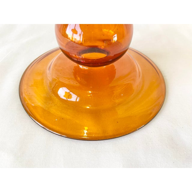 Vintage Frosted Amber Glass Vase Chairish
