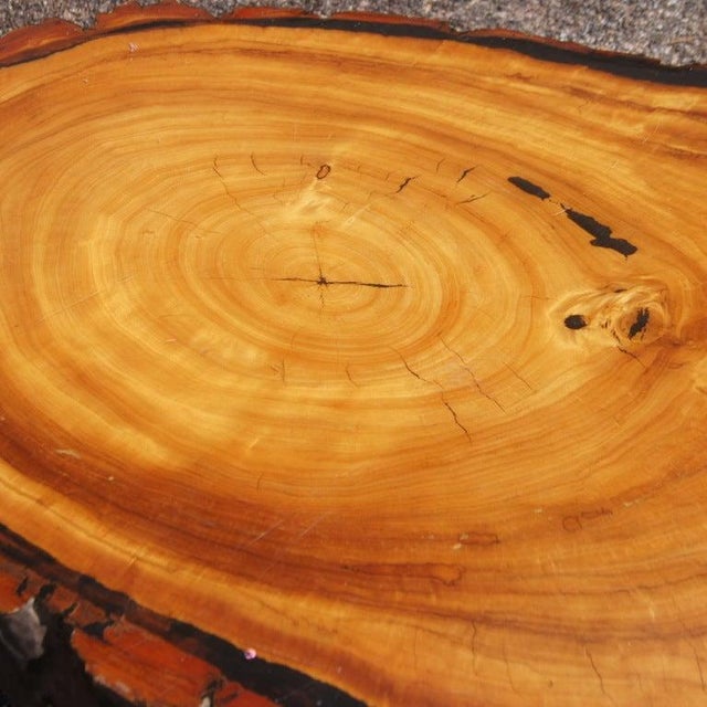 Rustic 5ft Live Edge Redwood Coffee Table For Sale - Image 3 of 7
