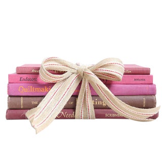 Vintage Pink Book Gift Set: "Made by Hand" Art - Set of 5 For Sale