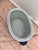 Vintage , Late 20th Century oval porcelain basin with two side handles. The planter is decorated with hand painted floral...