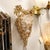 Claude Boeltz 24kt Gold Plated Exploded Bronze v-Shape Sconces W/ Rock Crystals For Sale - Image 12 of 12