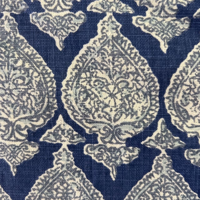 Designer Raoul Textiles Hand Printed Linen Fabric 4 Yards Chairish