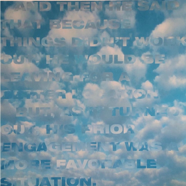 1990s Fred Fehlau, Large Sky Blue Color Iris Print Text Based Conceptual Muse X LA Artist 1 of 2 A, 1991 For Sale - Image 5 of 7