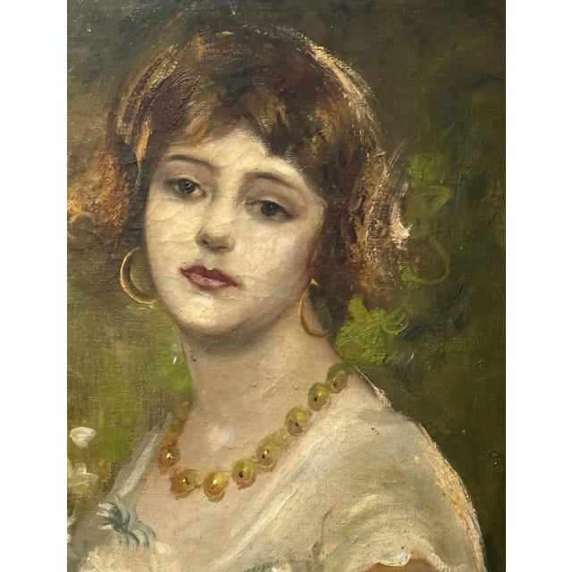 Federico Morello, Portrait, 1927, Oil on Canvas For Sale - Image 6 of 9