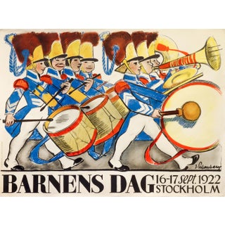 1922 Swedish Art Deco Poster, Barnens Dag (Children's Day) For Sale