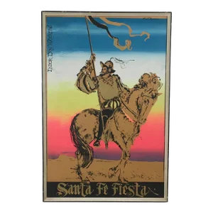 Santa Fe Fiesta Earl Newman Vintage Serigraph Poster Psychedelic 60s