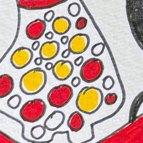 Abstract The Conversation of Bodies — Small Abstract Figurative Drawing (8 X 8 In, 2025) For Sale - Image 3 of 7