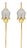 Silver, Gold Lily Flower Earrings With Citrine Briolettes, Pair For Sale