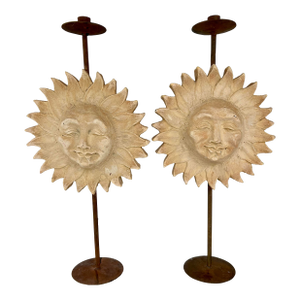 Pair of Decorative Sun Candelabras by Hayes Parker