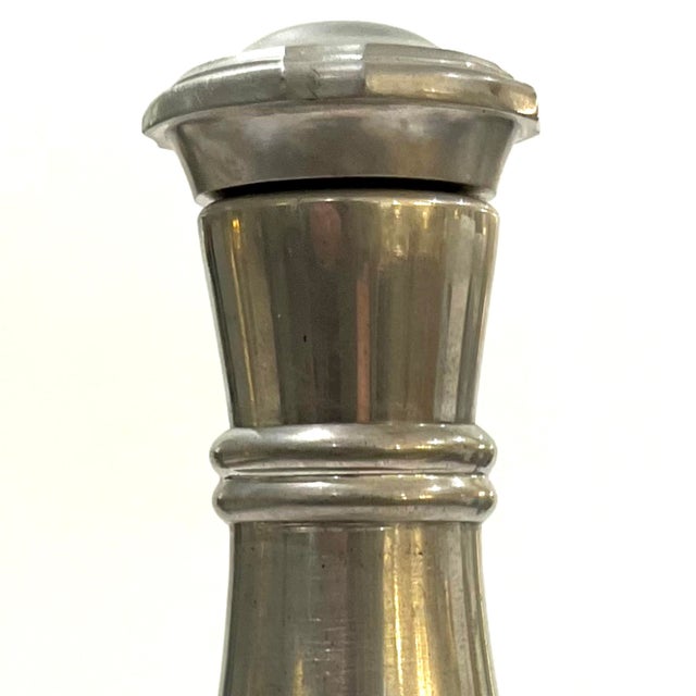 French Provincial 1960's Etains Du Manoir French Pewter and Crystal Decanter For Sale - Image 3 of 15