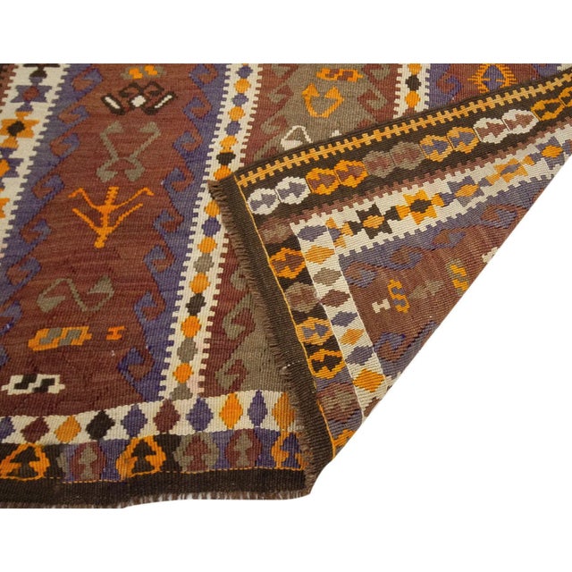Mid 20th Century Vintage Turkish Kars Kilim Rug For Sale - Image 5 of 7