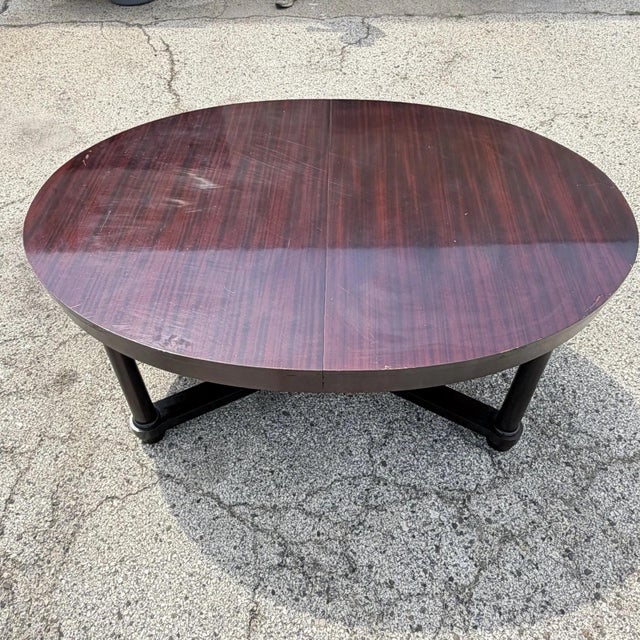 Baker Furniture Company Baker Barbara Barry Art Deco Style Oval 2 Leaf Extension Mahogany Dining Table For Sale - Image 4 of 18