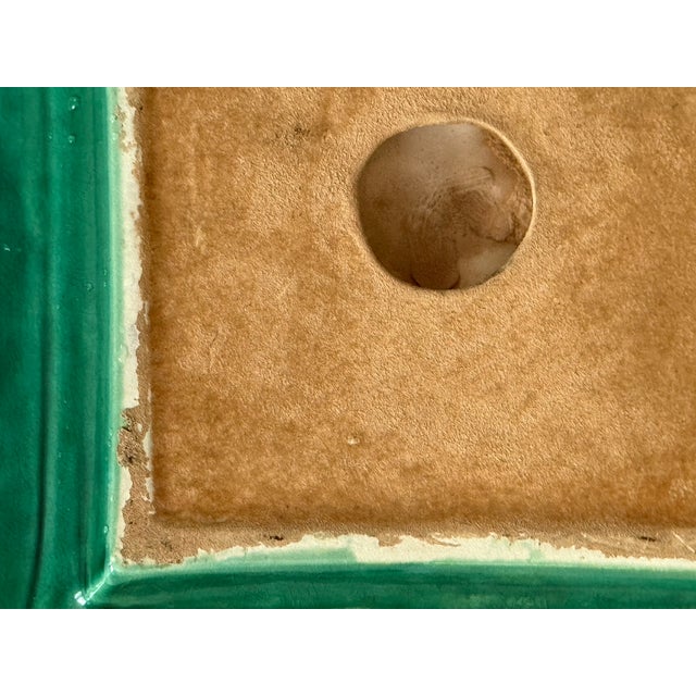 Vintage Green Asian Relief Ashtray Catchall For Sale - Image 10 of 12