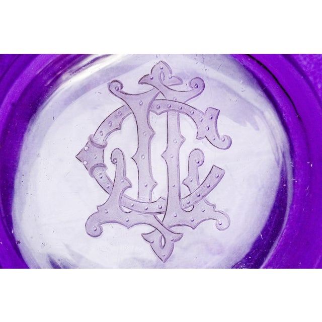 Wonderful Antique Round Crystal Victorian Perfume Flask With Sterling Silver Cap Monogram JLC Home Decor Collectible For Sale - Image 4 of 13