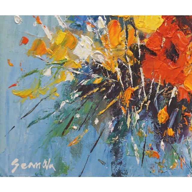 Impressionist Original Oil Painting, Flowers For Sale - Image 3 of 5