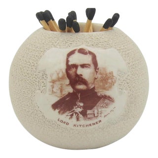 Antique English Moorcroft Match Striker Commemorating Lord Kitchener For Sale
