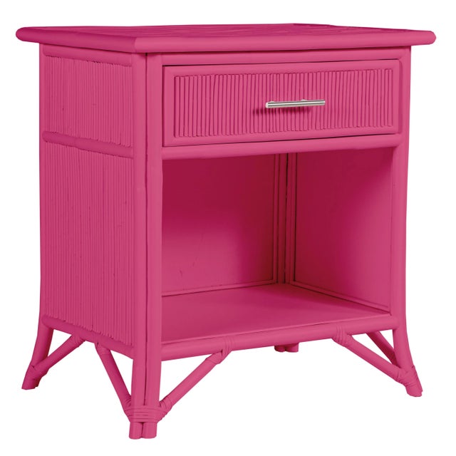 Wood Aruba One-Drawer Nightstand - Bright Pink For Sale - Image 7 of 7