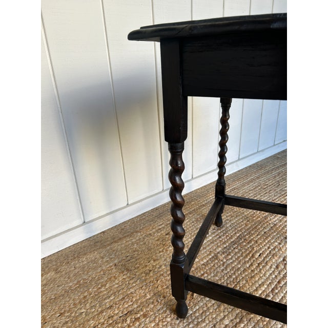Antique English Barley Twist Side Table With Scalloped Edge For Sale In San Francisco - Image 6 of 9