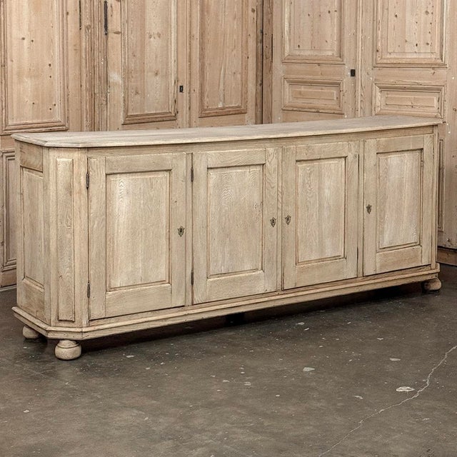 Antique Rustic European Stripped Oak Buffet ~ Credenza For Sale - Image 4 of 18