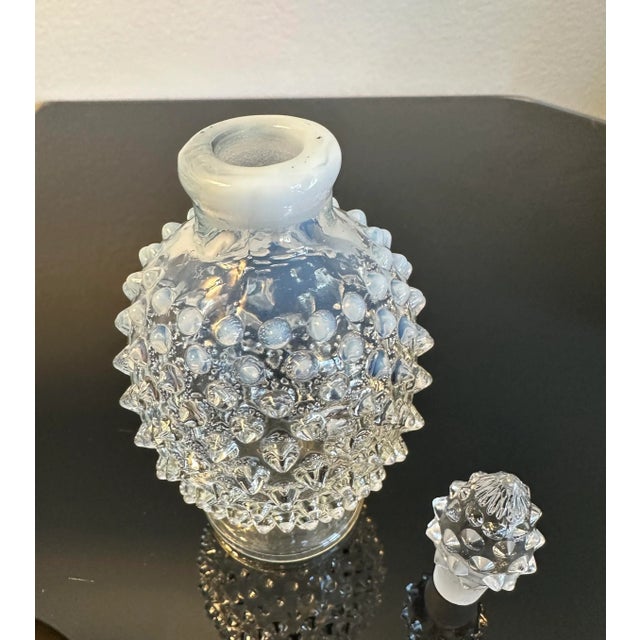 Wood Vintage Fenton Perfume Bottle Hobnail Opalescent White For Sale - Image 7 of 9