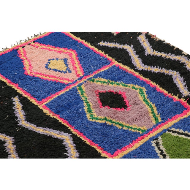 Vintage Moroccan Runner Rug in Blue With Lozenge Medallions, From Rug & Kilim For Sale In New York - Image 6 of 7