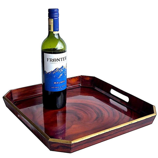 Plastic Vintage Otagiri Faux Tortoise Shell Japanese Lacquer Tray For Sale - Image 7 of 10