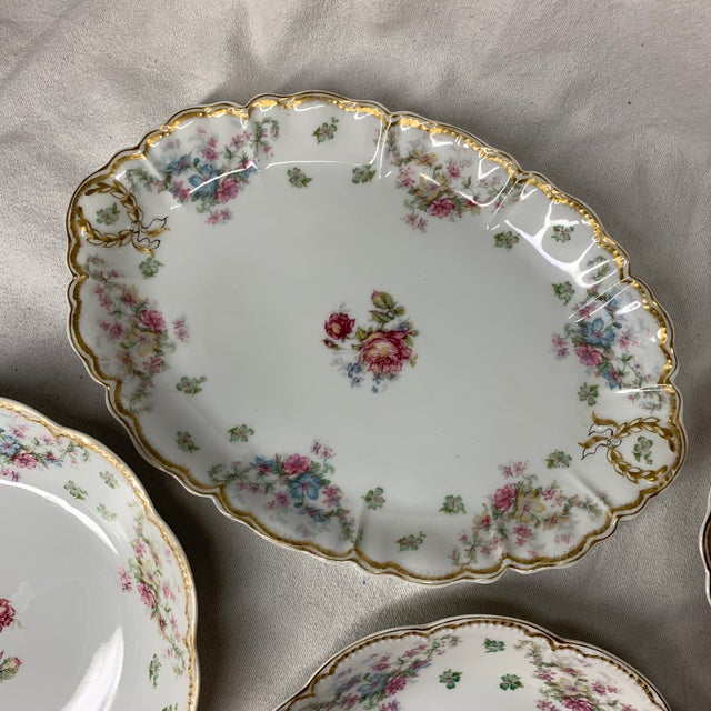 Early 20th Century Vintage Haviland Limoges Roses Serving Dishes Set of 4 For Sale - Image 5 of 6