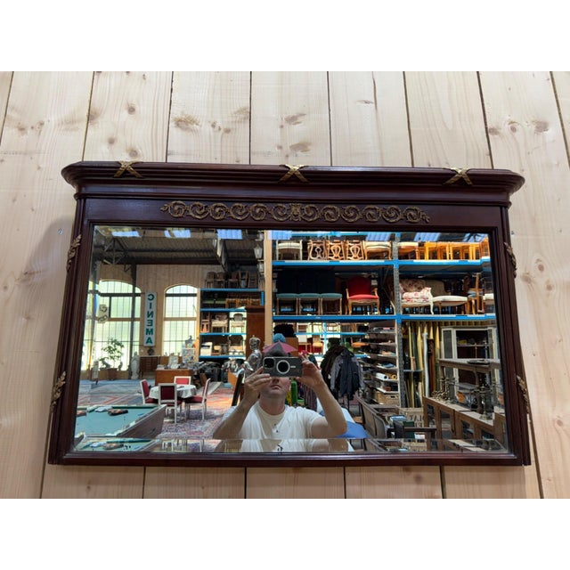 Louis XVI Style Mahogany and Gilt Mirror, 1950s For Sale - Image 3 of 9