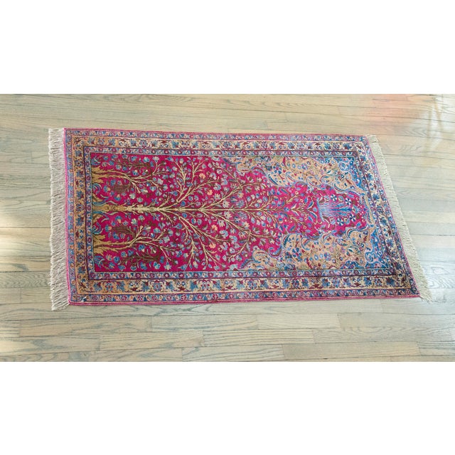 Early 20th Century Persian Qum Silk Prayer Rug For Sale - Image 15 of 15