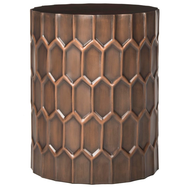 2020s Honeycomb Side Tables in Antique Copper For Sale - Image 5 of 5